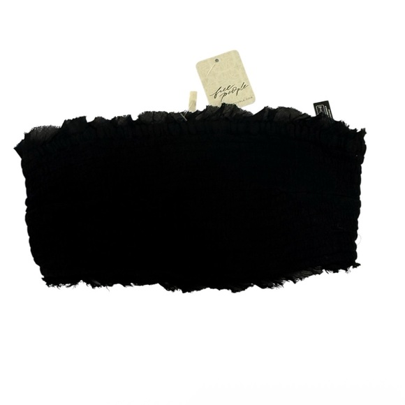 Free People Black Ruffled Tube Top Size S - Picture 1 of 4